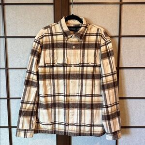 Abercrombie & Fitch Cream and Brown Overshirt